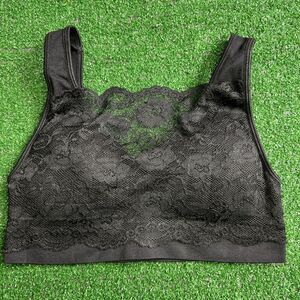 Kathy Black Lacy Sports Bra Bralette‎ Size One Style #BRA-03 See Pictures
